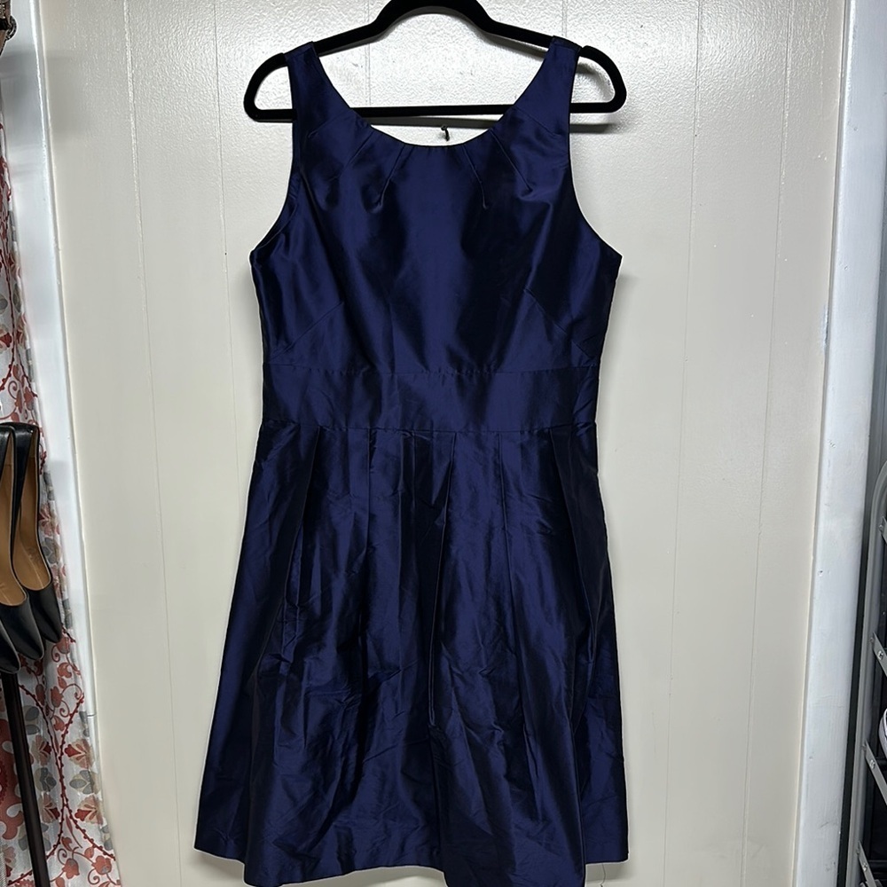 Elegant Blue Scoop Neck Sleeveless Mini Dress Formal, Bridesmaid or Evening out